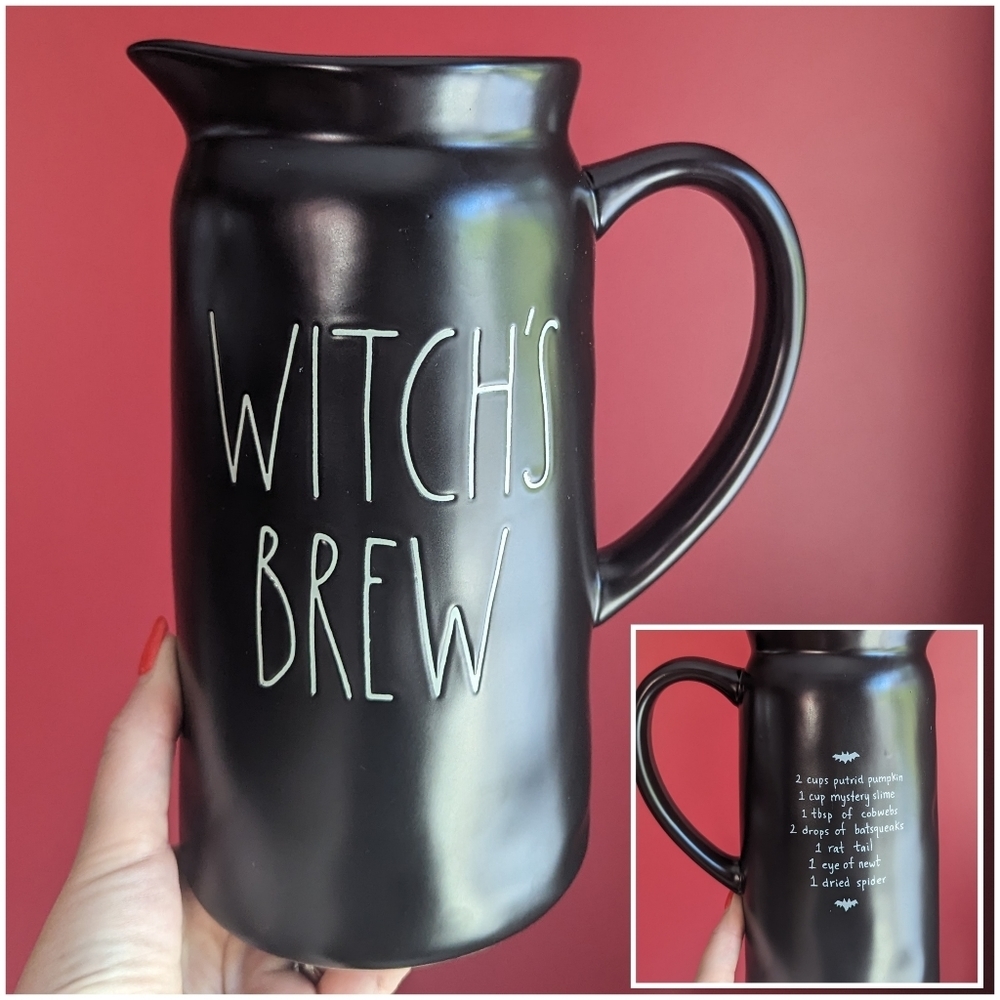 ❌SOLD❌RAE Dunn WITCH'S BREW Pitcher, Double Sided with Recipe for Potion - Picture 1 of 5